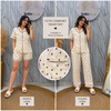 Printed Korean Three pc Night Suits