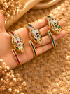 Anti-Tarnish Embellished Stone Snake Watch