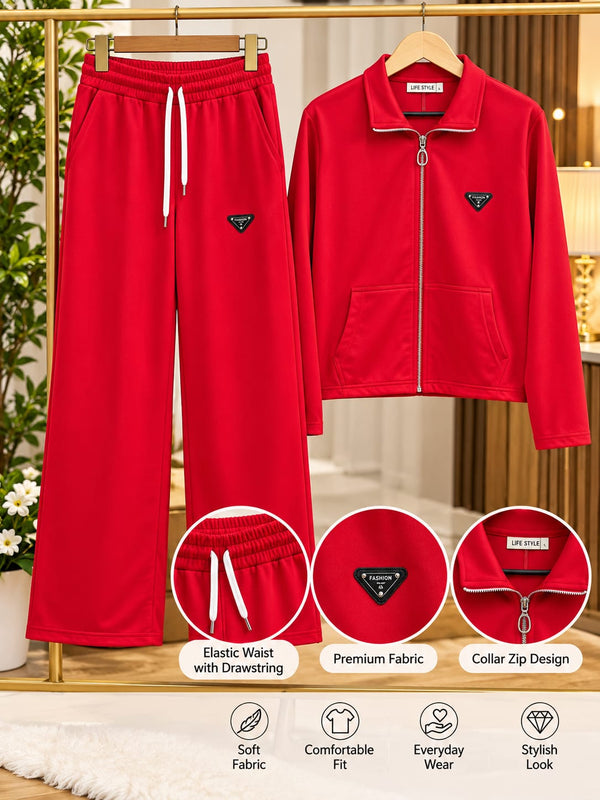 Sporty Branded Cordset Track Suit