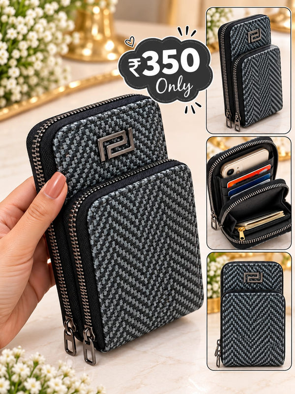 Compact 2-Zip Mobile Sling Bag