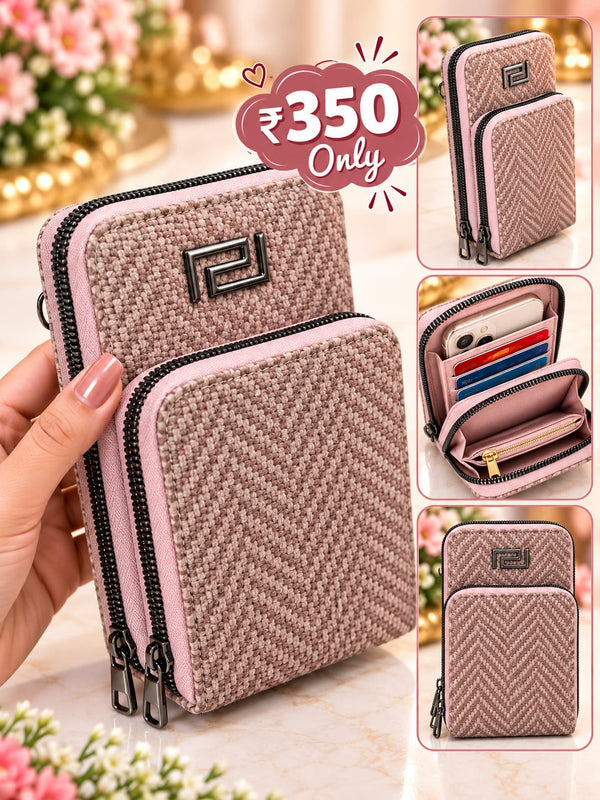 Compact 2-Zip Mobile Sling Bag