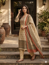 Libas Ivory Printed Silk Blend Kurta Set