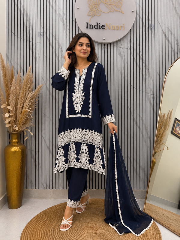 Naaz Embroidered Pure Cotton Suit Sets