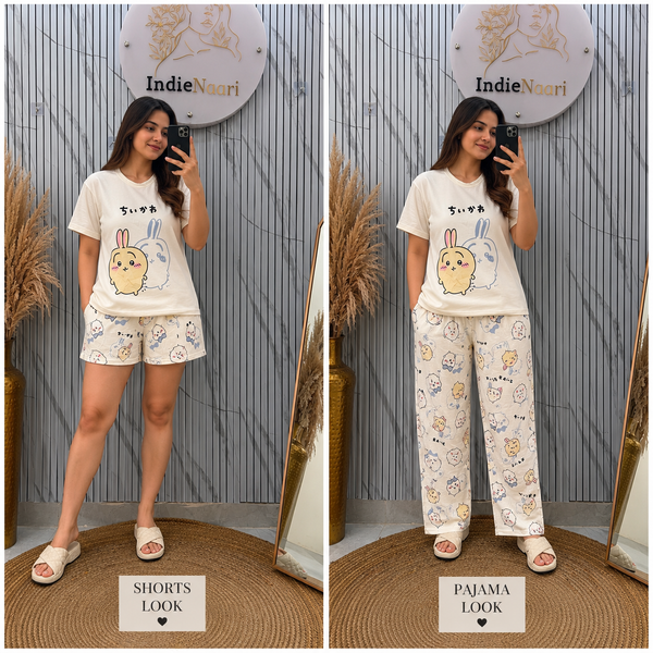 Three pc Set Korean Night Suit