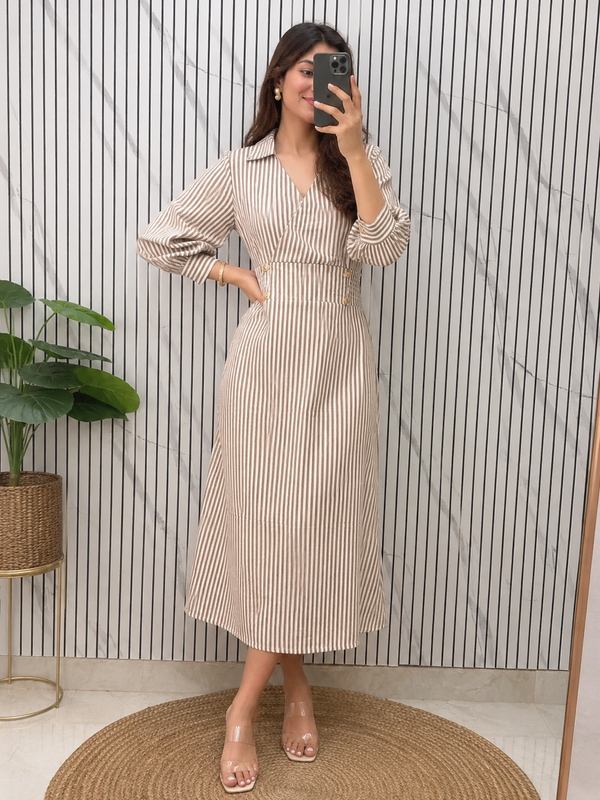 Cotton Long Middi Dress