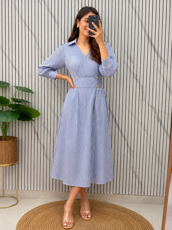 Cotton Long Middi Dress