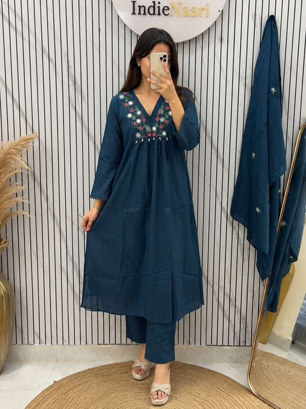 Pure Cotton A line Suit set