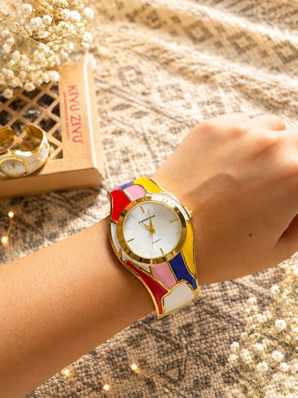 Anti Tarnish Enamel Cuff Watch