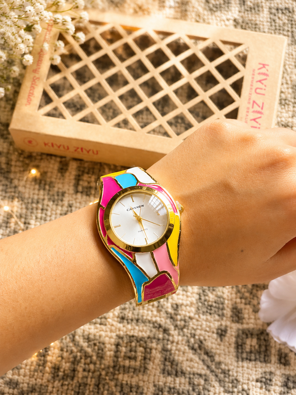 Anti Tarnish Enamel Cuff Watch