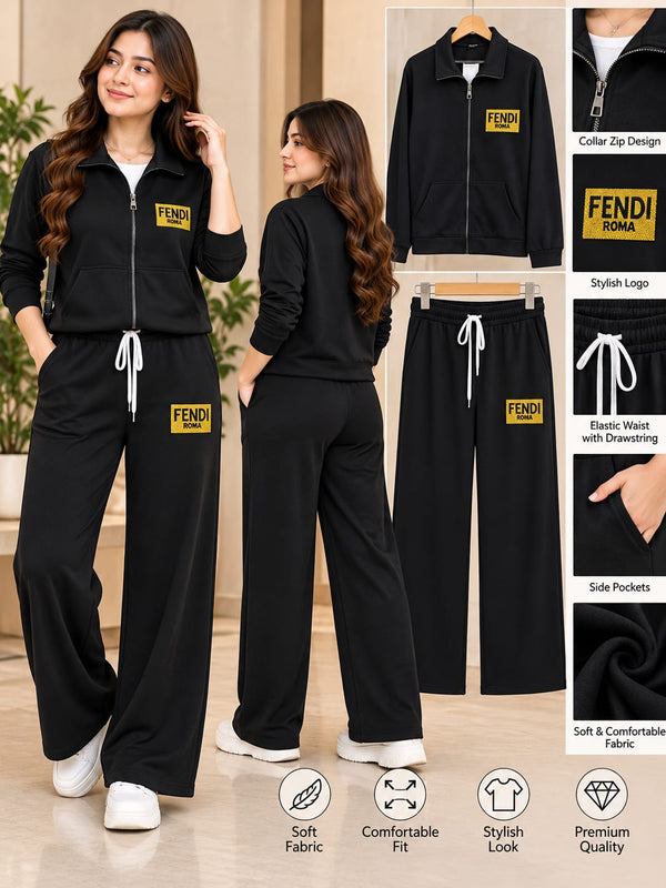 Sporty Branded Cordset Track suit