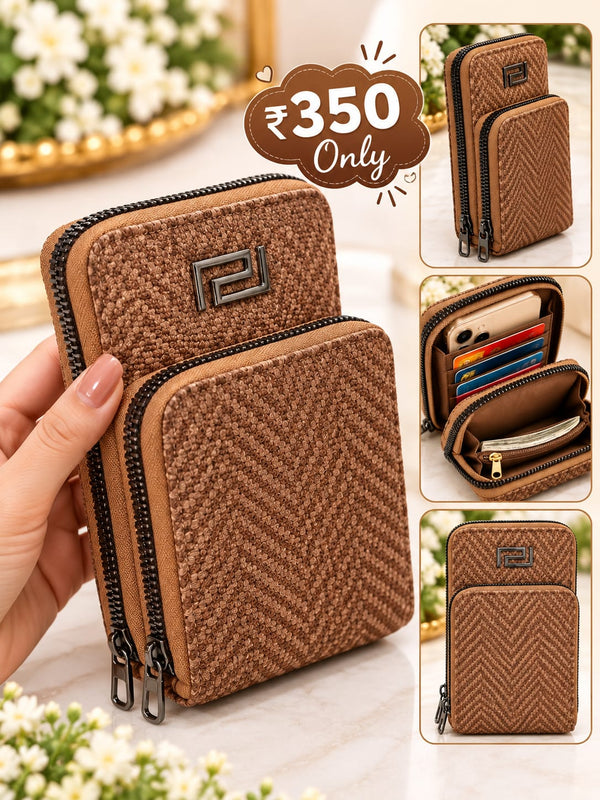 Compact 2-Zip Mobile Sling Bag