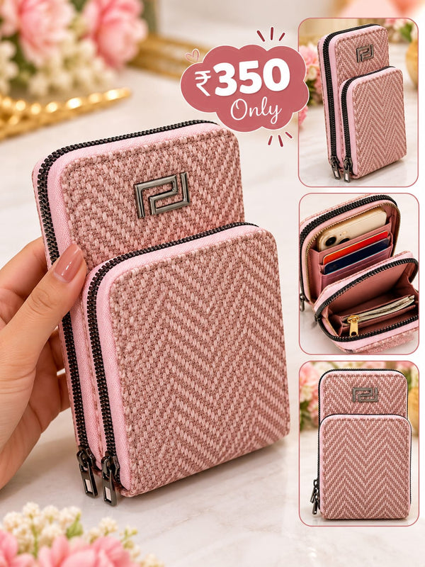 Compact 2-Zip Mobile Sling Bag