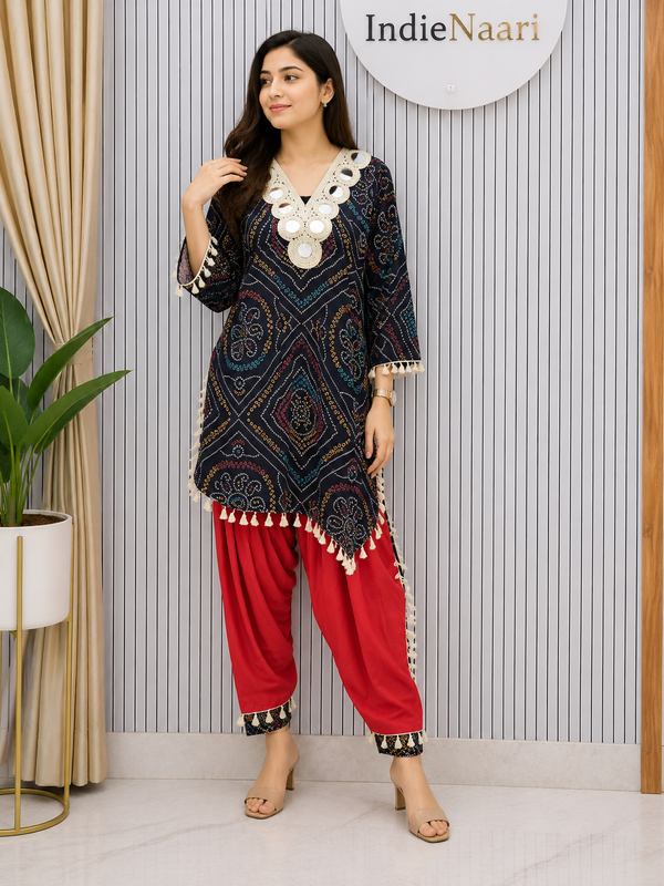 Bandhani Farshi set