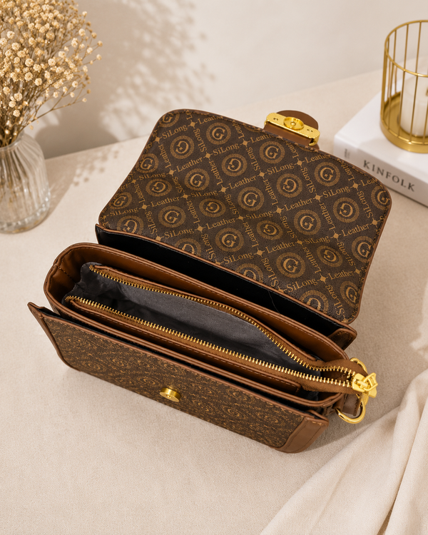 Elegant Monogram Sling Handbag