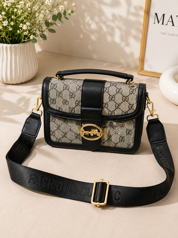 Elegant Monogram Sling Handbag